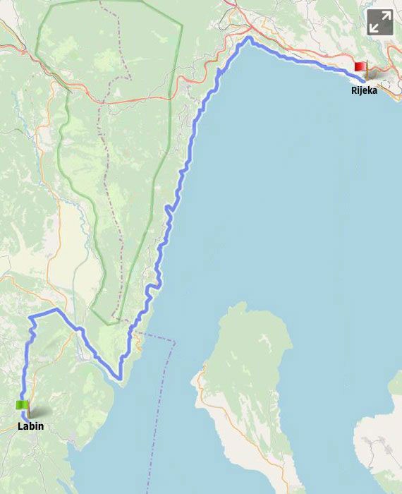 Show on map Labin - Rijeka