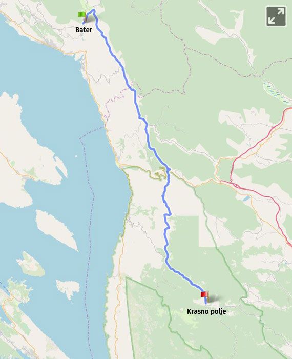 Prikaz na karti Bater - Krasno Polje