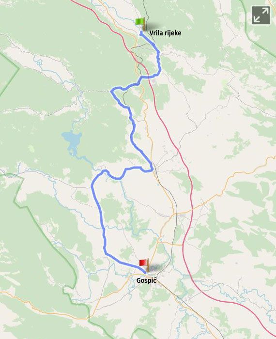 Prikaz na karti 08 Vrila rijeke Gacke - Gospić