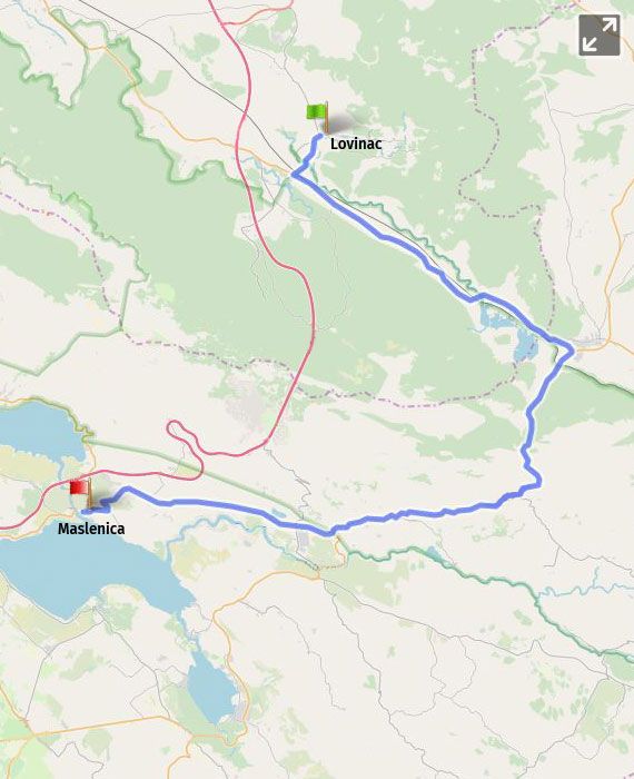Show on map Lovinac - Maslenica