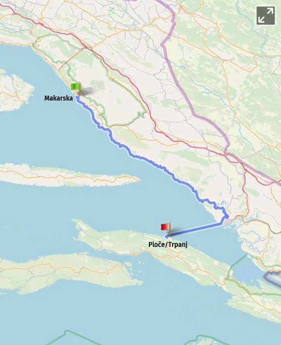 Prikaz na karti 17 Makarska - Ploče/Trpanj