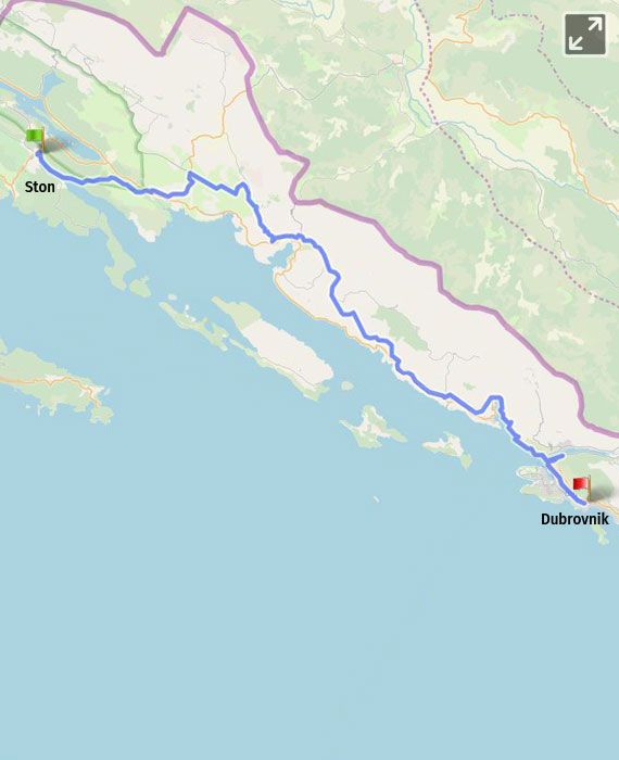 Prikaz na karti 19 Ston - Dubrovnik