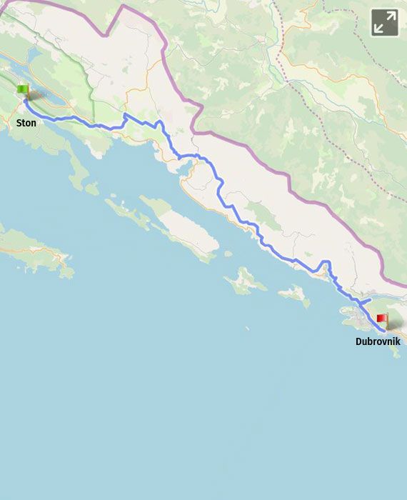 Show on map Ston - Dubrovnik